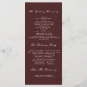 Bourgondië en gouden bladeren vallen trouwprogramm programma (Achterkant)