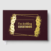 Bourgondië en goudfolie bruiloft gastenboek (Voorkant)