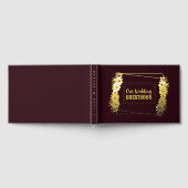 Bourgondië en goudfolie bruiloft gastenboek (Volledig)