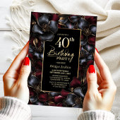 Bourgondië en Grijze Bloemen 40e Verjaardagsfeest Kaart