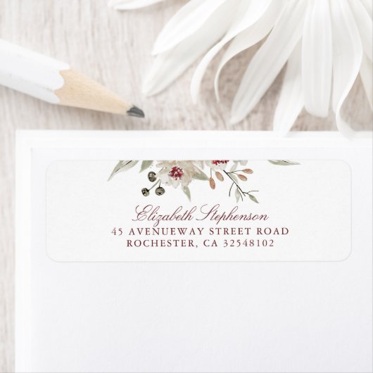Bourgondië en Ivoor Bloemen Bruiloft Etiket (Insitu)