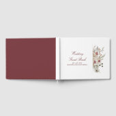 Bourgondië en Ivoor Bloemen Bruiloft Gastenboek (Volledig)