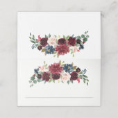 Bourgondië en Navy Waterverf Floral (Buitenkant ongevouwen)