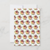 Bourgondië en Oranje Bloemen Bruiloft RSVP Kaartje (Achterkant)