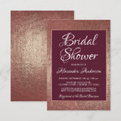 Bourgondië en Roos Goud Modern Vrijgezellenfeest Kaart (Voorkant / Achterkant)