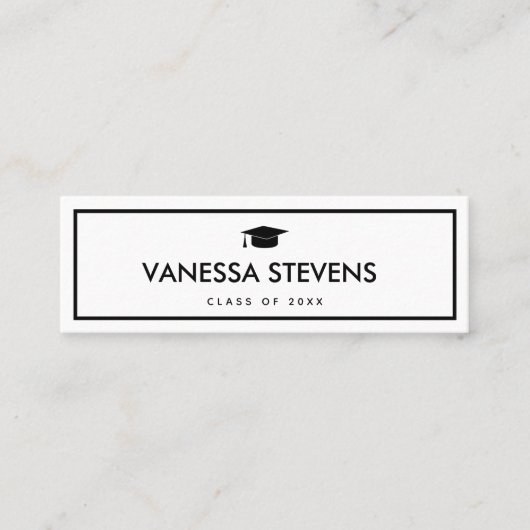 Bourgondië en wit klassiek Afstuderen Contactkaartje (Voorkant)