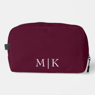 Bourgondië en Wit Modern monogram Toilettasje