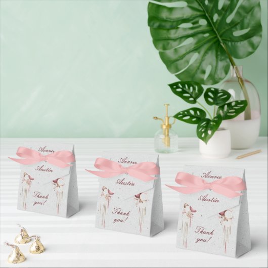 Bourgondië en witte ballonnen en lantaarns op grij bedankdoosjes (Meervoudige)