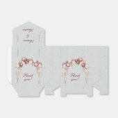 Bourgondië en witte ballonnen en lantaarns op grij bedankdoosjes (Uitgevouwen)