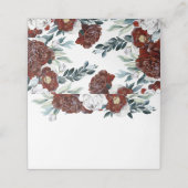 Bourgondië en witte bloemen Vintage bruiloft (Buitenkant ongevouwen)