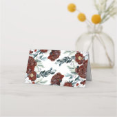 Bourgondië en witte bloemen Vintage bruiloft (Achterkant)