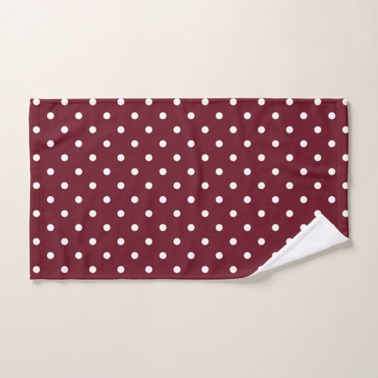 Bourgondië en witte Polka Dot Pattern Bad Handdoek (Handdoek)