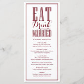 Bourgondië Eten, Drinken en trouwen Bruiloft Menu (Voorkant)