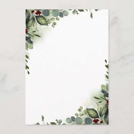 Bourgondië Floral bruiloft Details Informatie Gast Informatiekaartje (Achterkant)