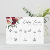 Bourgondië Floral Wedding Tijdlijn Programma & Wel (Staand voorkant)