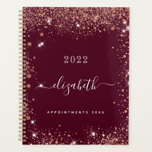 Bourgondië glittersuiker naam schrift 2023 planner (Voorkant)
