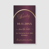 Bourgondië goud 90ste verjaardag Save the Date-mag (Voorkant)