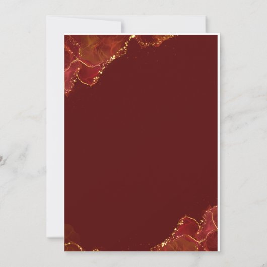 Bourgondië & Goud Begrafenis Vieren van het leven Kaart (Achterkant)