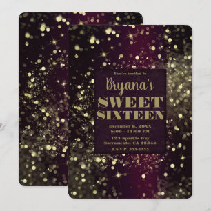 Bourgondië Gouden Glitterende Lichten Glam Sweet 1 Kaart