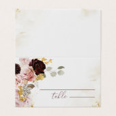 Bourgondië gouden herfst bruiloft plaatskaarten kaart (Buitenkant ongevouwen)