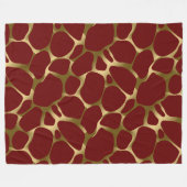 Bourgondië & Gouden Luipaard Print Patroon Fleece Deken (Voorkant (Horizontaal))