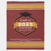 Bourgondië | Klasse van 2025 Afstuderen Keepsake Fleece Deken (Voorkant)