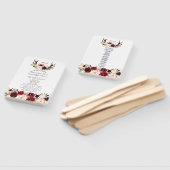 Bourgondië Marsala Bloem Hoorns Monogram Programma Handwaaier (Niet-gemonteerd)