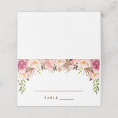 Bourgondië Marsala Blush Boho Bruiloft Escort Kaar (Buitenkant ongevouwen)