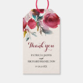 Bourgondië Marsala Boho bruiloft gunst dank u Cadeaulabel (Voorkant)