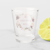 Bourgondië Marsala Floral geometrisch monogram Shot Glas (Achterkant)