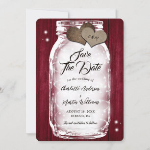 Bourgondië Mason Jar String Lights Schuur Hout Huw Save The Date