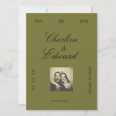 Bourgondië & Olijf Vintage Save the Date (Voorkant)