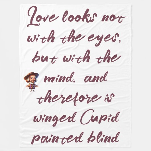 Bourgondië op White Shakespeare Liefde ziet er nie Fleece Deken (Voorkant)