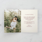 Bourgondië Oranje Bloemige Herfst Bruiloftsfoto Bedankkaart (Binnen)