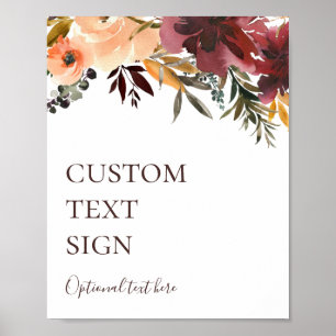 Bourgondië Oranje Bloemkaarten en Geschenken Op Ma Poster