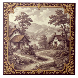 Bourgondië Pastorales Frans Toile Wijngaard Platte Tegeltje