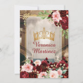 Bourgondië Prinses Paleis Jurk Roze Bloemen 15 Año Kaart (Achterkant)