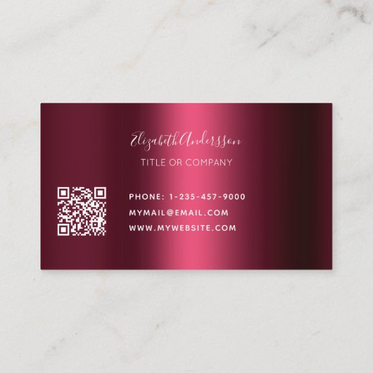 Bourgondië qr code logo visitekaartje (Achterkant)