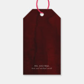 Bourgondië Rode bloemen bruiloft dank u Cadeaulabel (Achterkant)