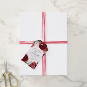 Bourgondië Rode bloemen bruiloft dank u Cadeaulabel (Met Touw)