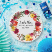 Bourgondië Rode Oranje Gele Bloem Bruiloft Feest Papieren Bordje (Feest)