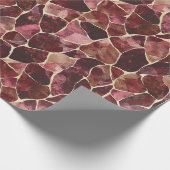 Bourgondië Rood Chic Abstract Bruidsuitnodiging Cadeaupapier (Hoek)