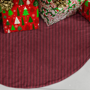 Bourgondie Rood Dunne Streep Imitatie Linnen Kerstboom Kleed
