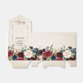 Bourgondië Rood Marine Bloemig Rustieke Boho Bruil Bedankdoosjes (Uitgevouwen)