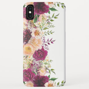 Bourgondië Rood Perzik Roze Bloemen Bloemmotief iPhone XS Max Hoesje
