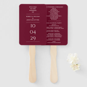 Bourgondie Rood Speciale Datum Trouwprogramma Handwaaier