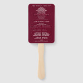 Bourgondie Rood Speciale Datum Trouwprogramma Handwaaier (Achterkant)