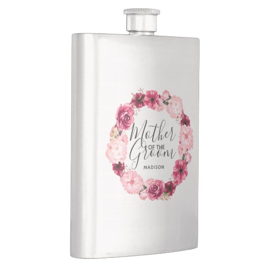 Bourgondië & Roze Bloemenkrans Moeder van de bruid Flacon (Rechts)