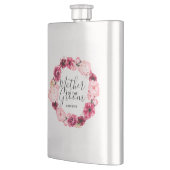 Bourgondië & Roze Bloemenkrans Moeder van de bruid Flacon (Links)