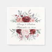 Bourgondië roze gepersonaliseerd script bruiloft s servet (Voorkant)